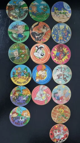 Coleção de Tazos - Looney Tunes - Animaniacs - Yu Gi Oh - PacMan