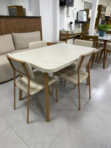 CONJUNTO MESA + CADEIRAS CARRARO LUXO R$1269,99 Á VISTA PAGAMENTO SÓ NA ENTREGA EM ATÉ 12x