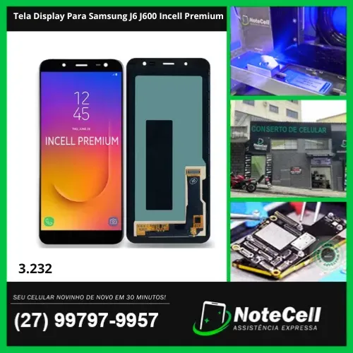 Tela Display Para Samsung J6 J600 Incell Premium Preto- Instalação Expressa Em 30 Minutos!