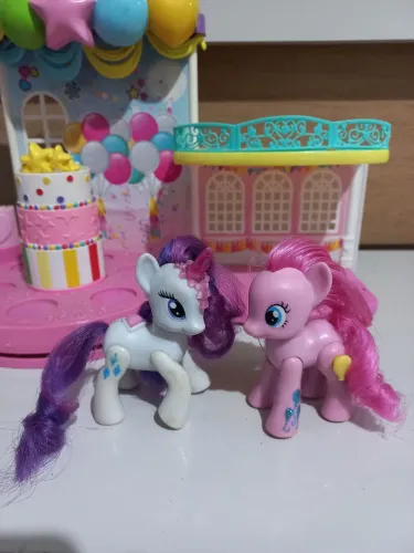 2 pôneis Rarity e Pinkie Pie 8 cm