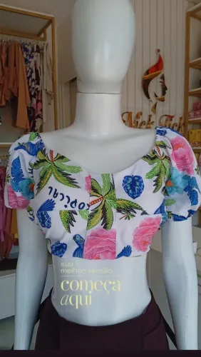 Cropped Farm no tecido Premium Crepe Seda 