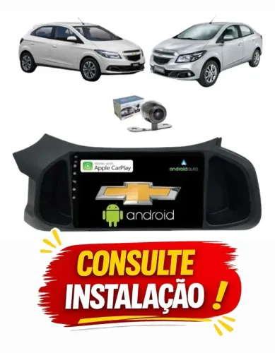 Central Multimídia Onix Prisma Android AutoCarplay S/ Fio 9Pol Comando de Voz Canal Som