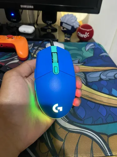 mouse logitech g203 azul novinho (sem caixa) 