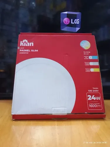 Luminária led sobrepor 24 watts redonda slim Kian