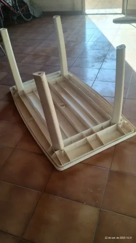 Mesa de jantar de fibra retangular desmontável