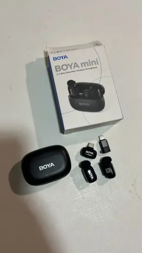 Microfone Lapela Boya Mini-14 USB-C Sem Fio Preto