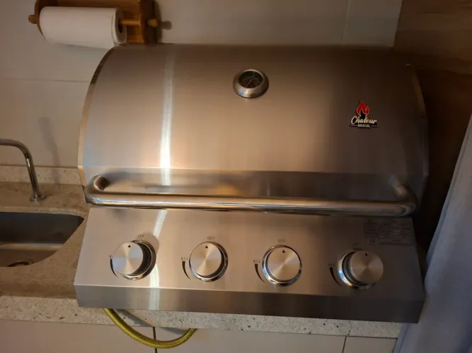 Churrasqueira a Gás Chaleur Brasil Inox de Embutir - Estado deNova