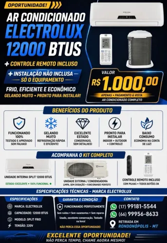 Ar condicionado 12000btu-electrolux