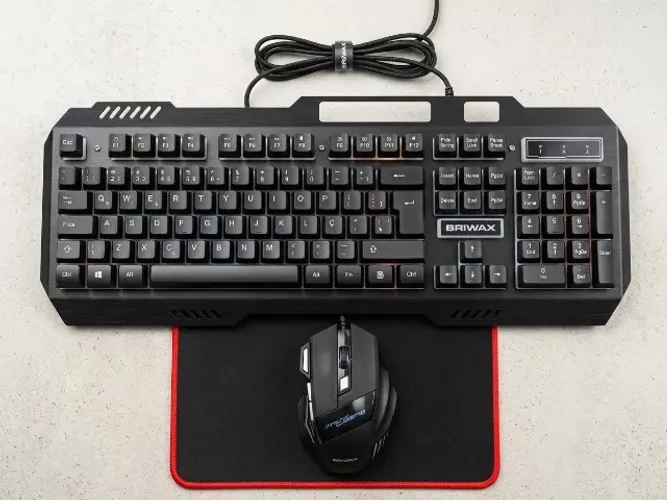 Teclado 90% Mecânico, Mouse e Mouse PAD.