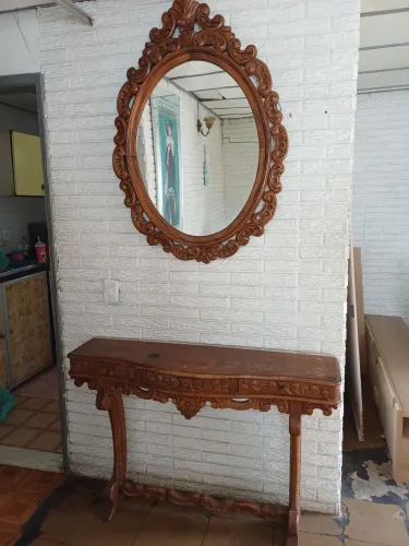 Conjunto espelho como penteadeira