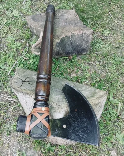 Machado Lenhador Artesanal Robusto 73cm Carbono Cabo Madeira