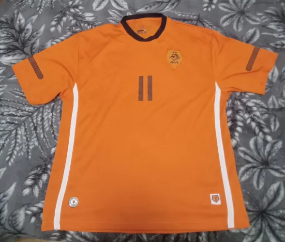 Camisa futebol Holanda Retrô 2010 Robben laranja GG