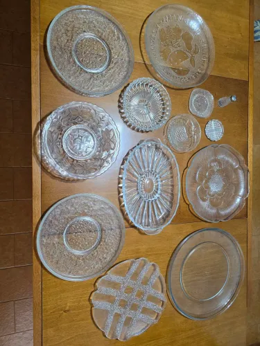 Conjunto de bandejas em vidro