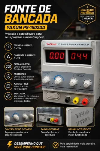 Fonte de Bancada Yaxun PS-1502DD