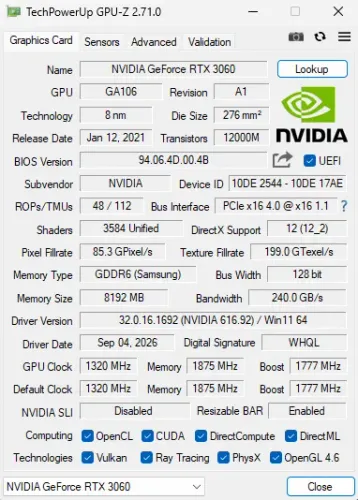 RTX 3060 Galax 8gb Usada, pra sair hoje! Somente PIX!