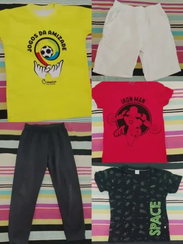 Lote de roupa para menino tamanho 10/12 anos.
