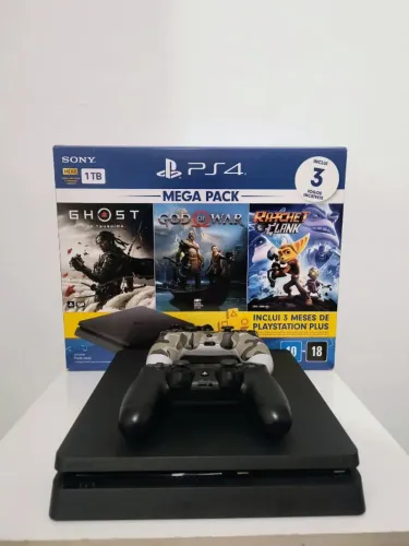PS4 Slim 1TB + Controle Original + Caixa Original