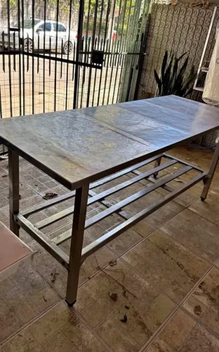 Mesa bancada inox 