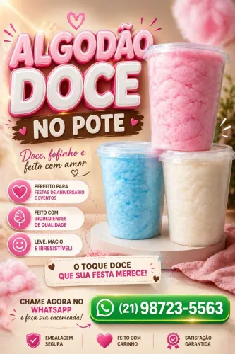 Algodão doce NO POTE POR ENCOMENDA