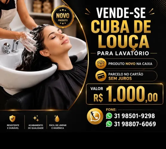 Cuba de lavatório para salão 