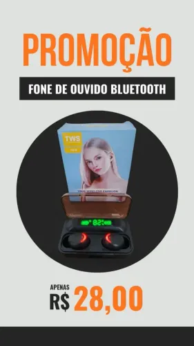 Fone de ouvido bluetooth 