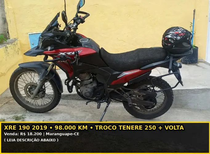 (XRE 190 ABS COM ACESSÓRIOS) (TROCO EM TENERE 250 11 12 13 14)