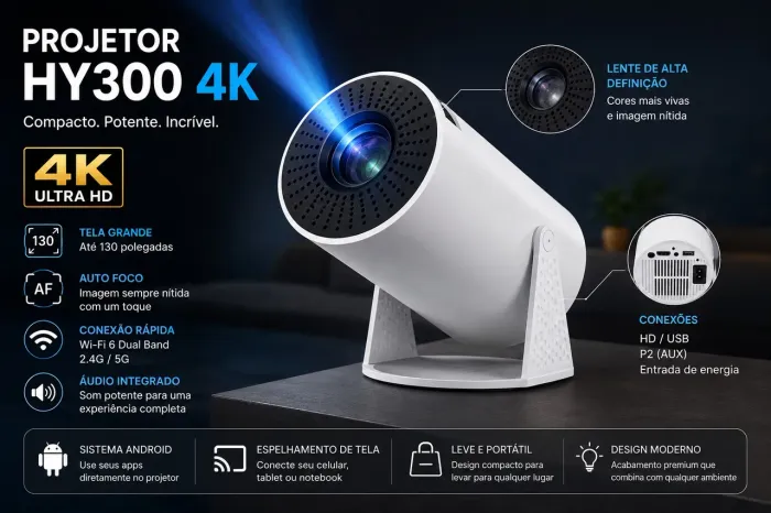 Projetor HY300 4K