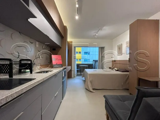 Studio disponível para locação no Itaim Bibi, 41m², varanda e lazer completo, Voxx Itaim.