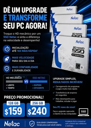 SSD 128 GB Netac novo na caixa