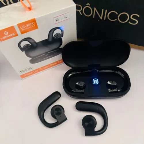 Fone de ouvido Bluetooth - LEHMOX LEF-365C - com Gancho para Orelha