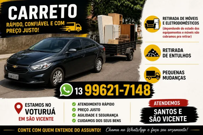 Carreto em sao vicente e santos