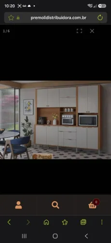 Cozinha Luxo Astra 2,40m Lukaliam Móveis 10 Portas e 4 Gavetas Porta condimentos
