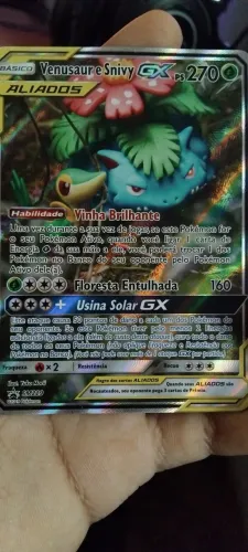 Carta pokemon venusaur e snivy gx lp/mp