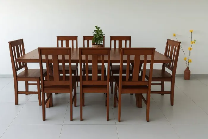 Mesa de Madeira com 8 cadeiras