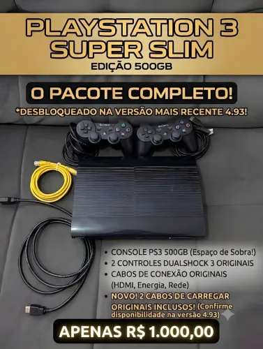 Estou vendendo esse Play station 3 super slim higienizado, muito bem cuidado e funcionando
