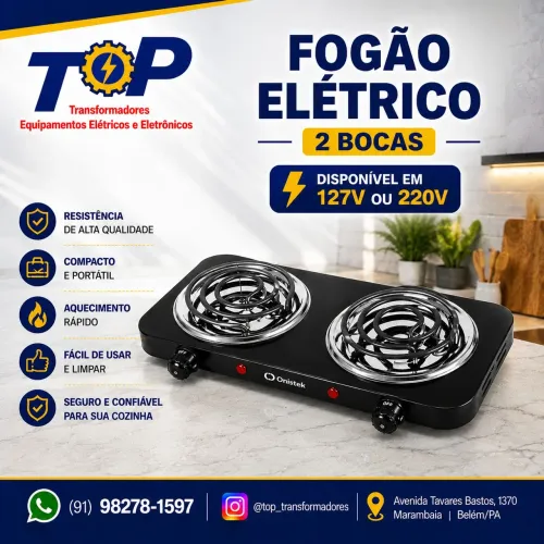 Fogão elétrico 2 bocas (127v ou 220v)