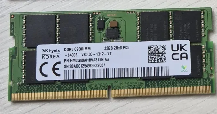 Memória Ram DDR5 notebook 32gb Ram 6400mhz