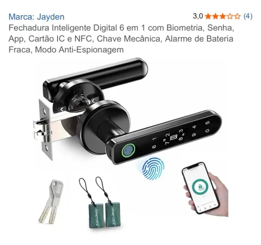 Fechadura eletrônica na caixa