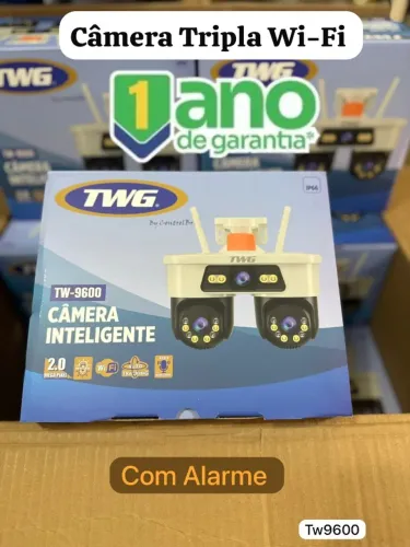 Câmera Wi-Fi Tripla para Casa e Comércio - Segurança 24 Horas com APP