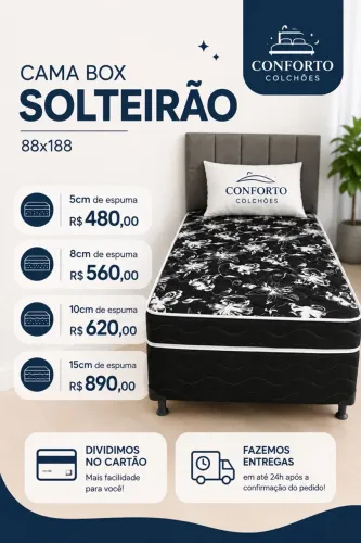 cama box solteirão 88x188