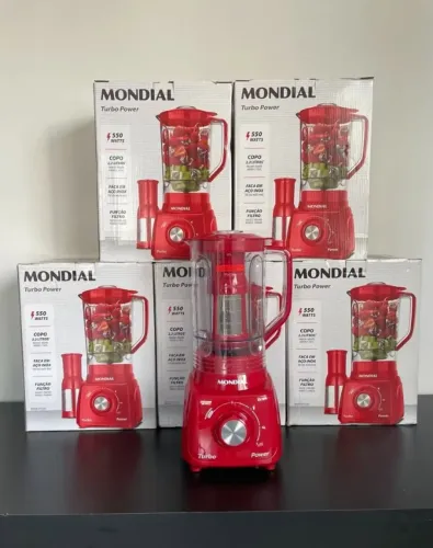Liquidificador Vermelho Turbo 3 Velocidades + Pulsar Novo A Pronta Entrega 2.2 Litros