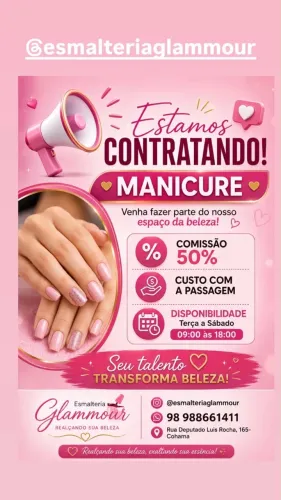 Estamos contratando manicure