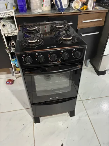 Fogão mesa de vidro 4 bocas preto