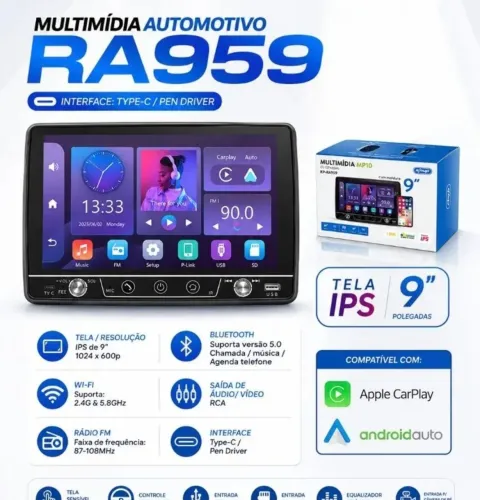 Multimídia lançamento 1 din