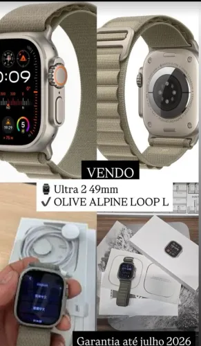 Apple Watch Ultra 2 GPS + Celular  Caixa de titânio - 49 mm Pulseira loop Alpina oliva