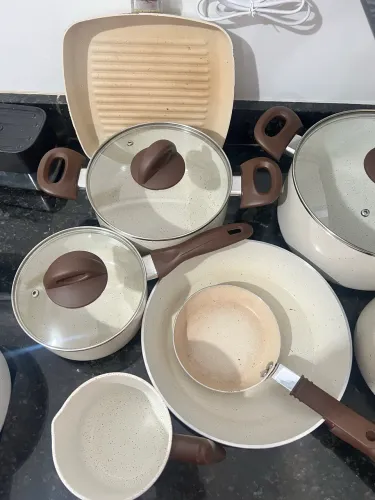 Jogo de panelas em cerâmica Brinox