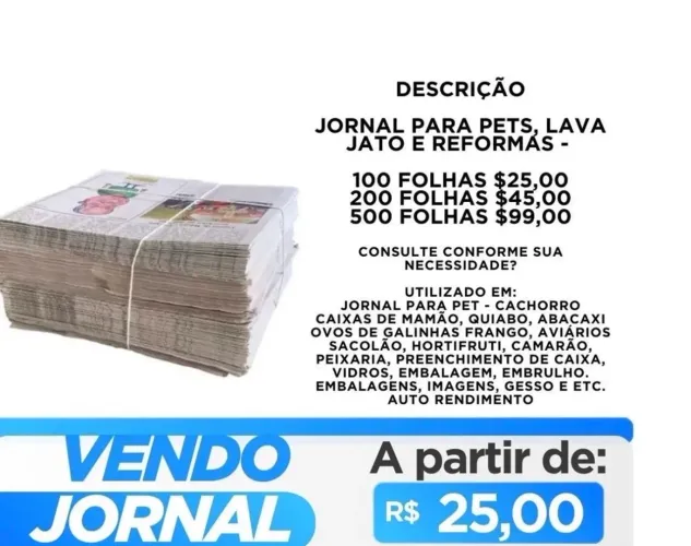 Jornal - para pets, lava jato, reformas etc