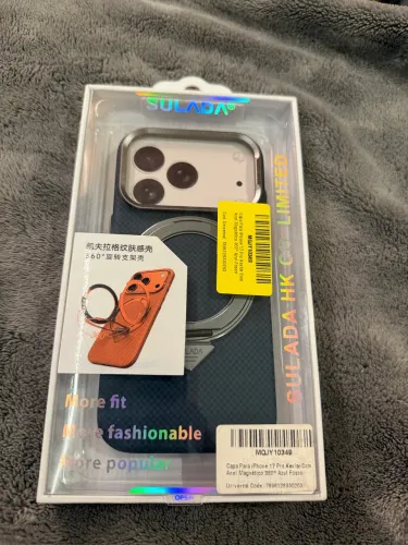 Capa SULADA Kevlar para iPhone 17 Pro - Magnética 360° - Nova - azul 