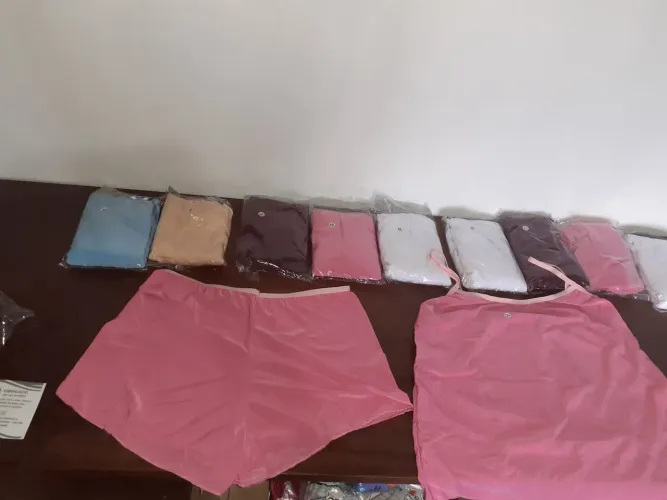 Lote 10 pijamas baby doll adulto MICRO TAM P ao GG