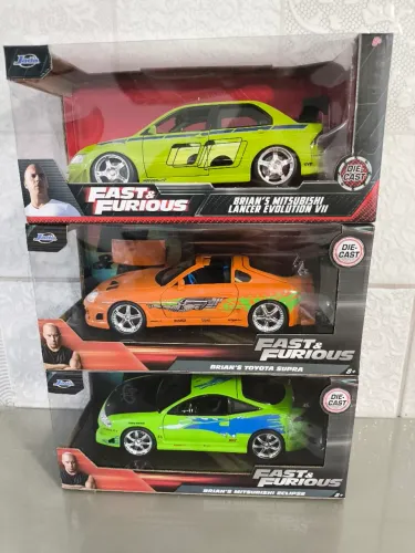 3 miniaturas velozes e furiosos escala 1/24